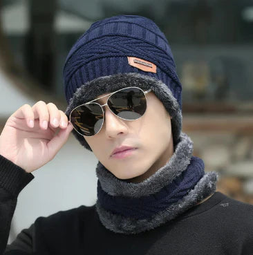 Winter Woolen Beanie Cap & Neck Warmer Combo โ Stylish Head & Neck Protection for Men & Women (Random Color) โ Free Delivery!