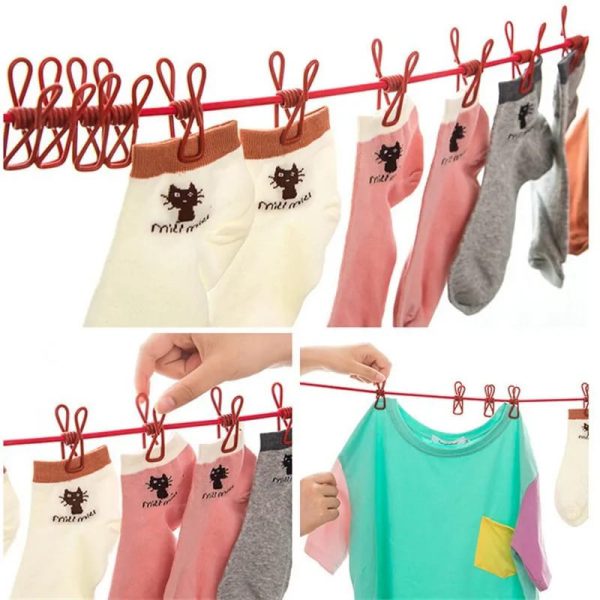 Clip & Hang 185cm Portable Clothesline β Windproof & Travel-Friendly
