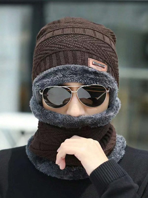 Winter Woolen Beanie Cap & Neck Warmer Combo โ Stylish Head & Neck Protection for Men & Women (Random Color) โ Free Delivery!
