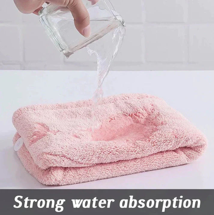 Imported Turby Towel Bath Towel – Super Absorbent &amp; Quick-Drying Hair Cap (Random Color, 65cm)