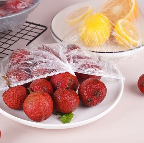 Pack of 100 Pcs Transparent Food-Grade Plastic Wrap for Kitchen | Disposable Dish & Food Storage Wrap