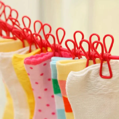 Clip & Hang 185cm Portable Clothesline – Windproof &amp; Travel-Friendly