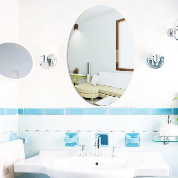 Oval Acrylic Mirror Wall Sticker – Stylish &amp; Easy-to-Apply Decor