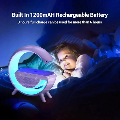 G-Type Wireless Rechargeable LED Table Lamp & Mobile Charger with Bluetooth Speaker - Multifunctional Colorful Lighting